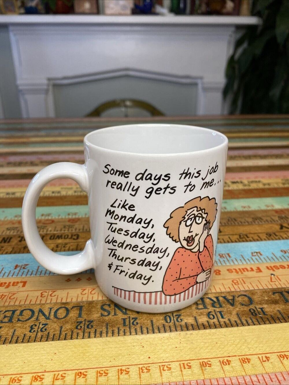 Vintage Hallmark Shoebox Greetings Coffee Mug‎ Cup 1988 Steiger Funny Job